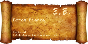 Boros Bianka névjegykártya